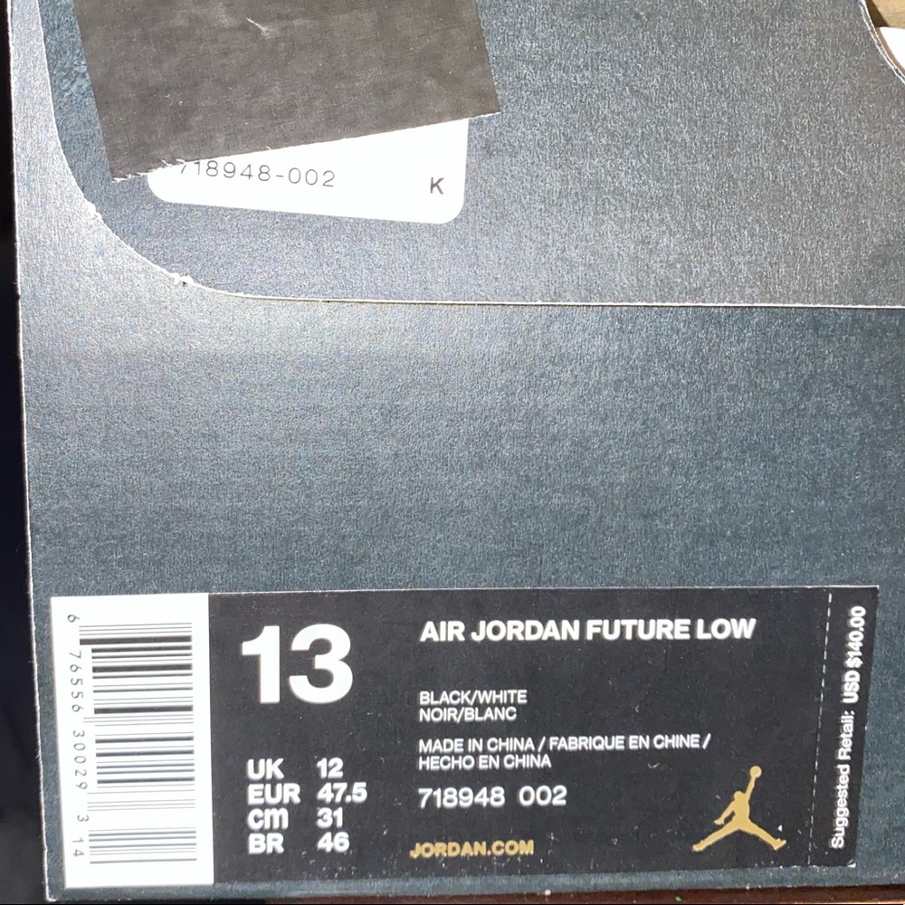 Mens size 13 low black air jordans